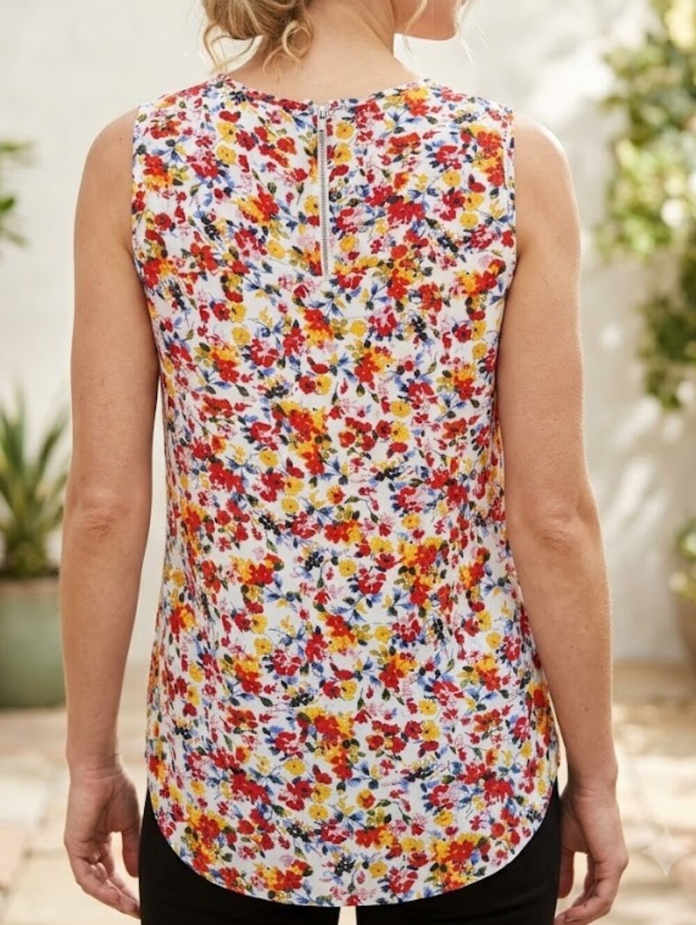 Paper Moon Floral V-Neck Sleeveless High Low Blouse Dopamine Elevated Basic